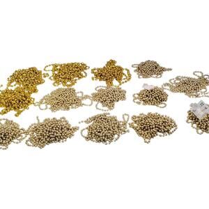 Vintage Gold Christmas Garland Beaded Chain Garland 9' Christmas Tree Decor
